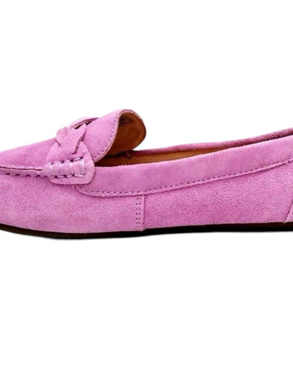 Women's VIONIC Montera Suede Leather Moccasin Flats Orchid Purple - Picture 2 of 7